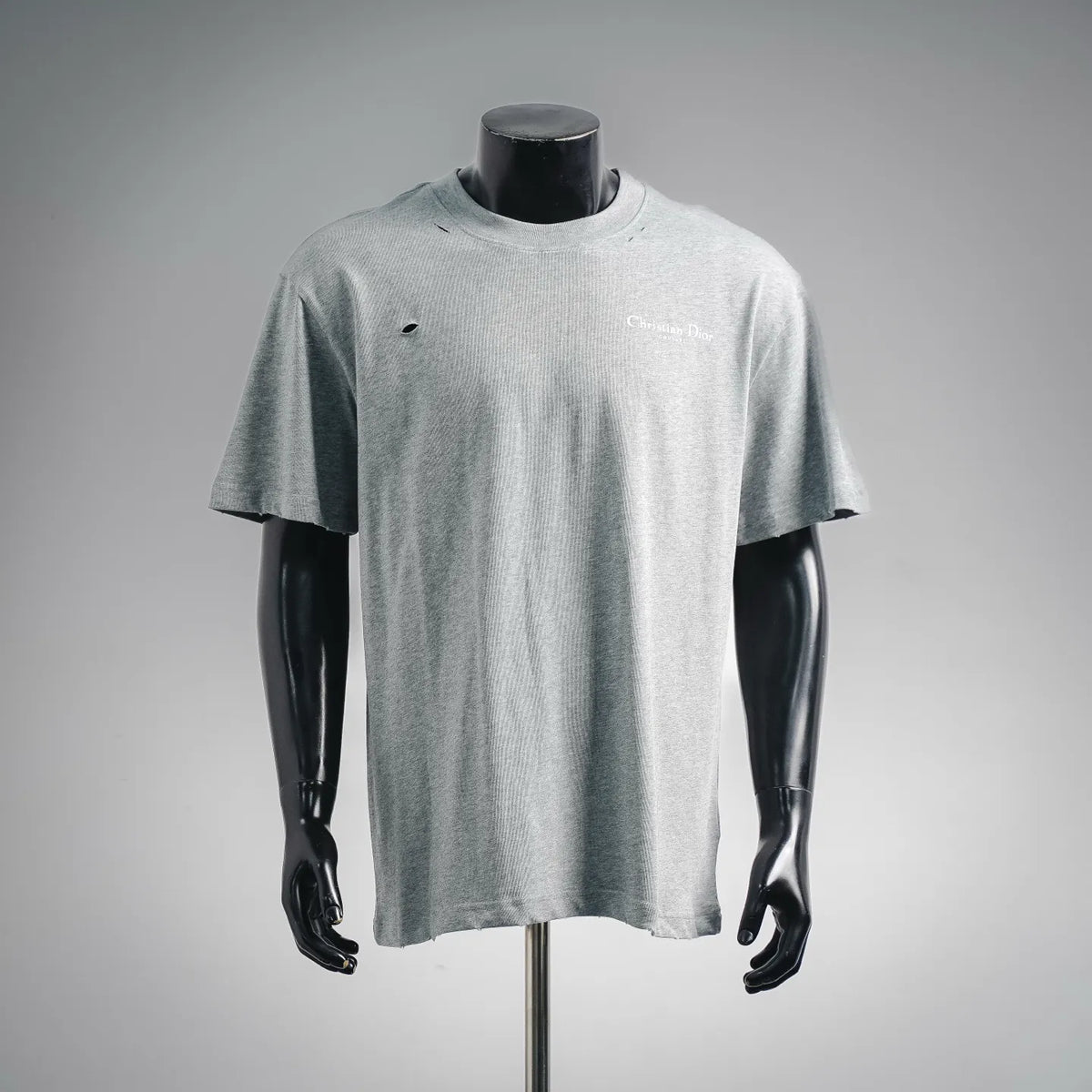 Christian Dior short-sleeve T-shirt, heather gray, crew neck