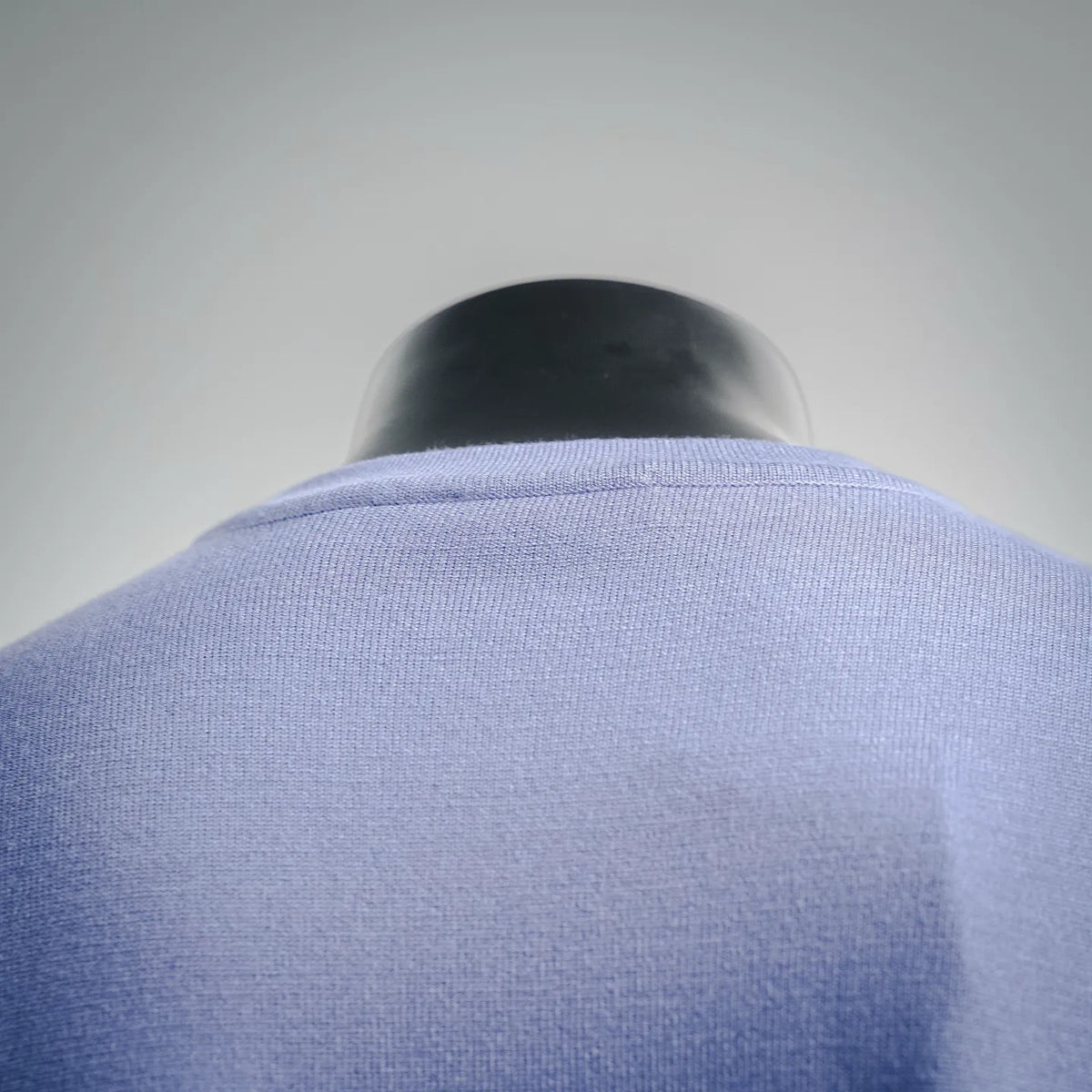 Light purple T-shirt back with crew neckline and shoulder seam
