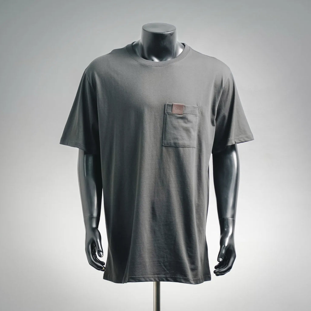 Dior short-sleeve T-shirt in dark gray, crew neck, chest pocket