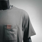 Dior dark gray short-sleeve T-shirt with front chest pocket detail