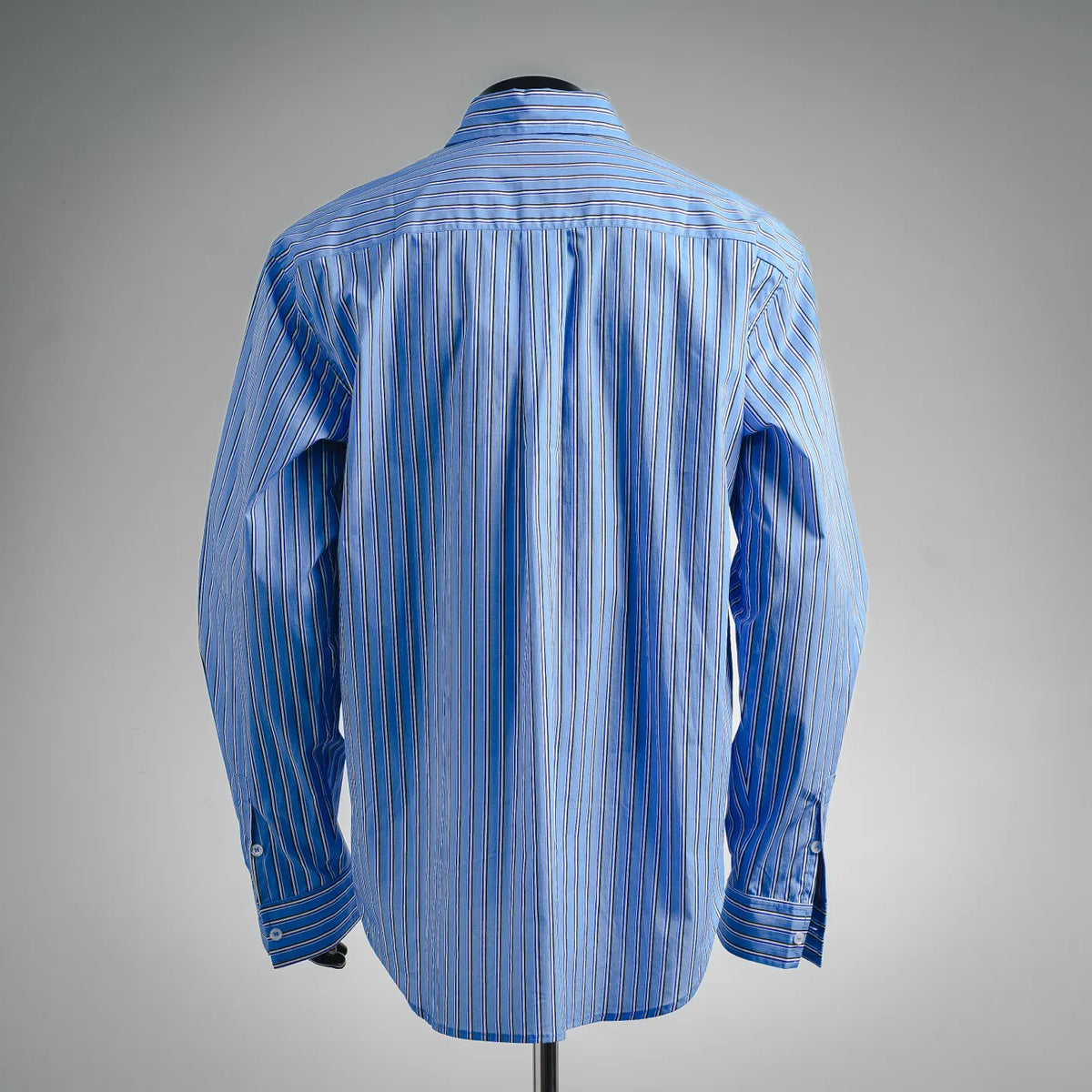 Dior long-sleeve dress shirt with blue and white vertical stripe back view