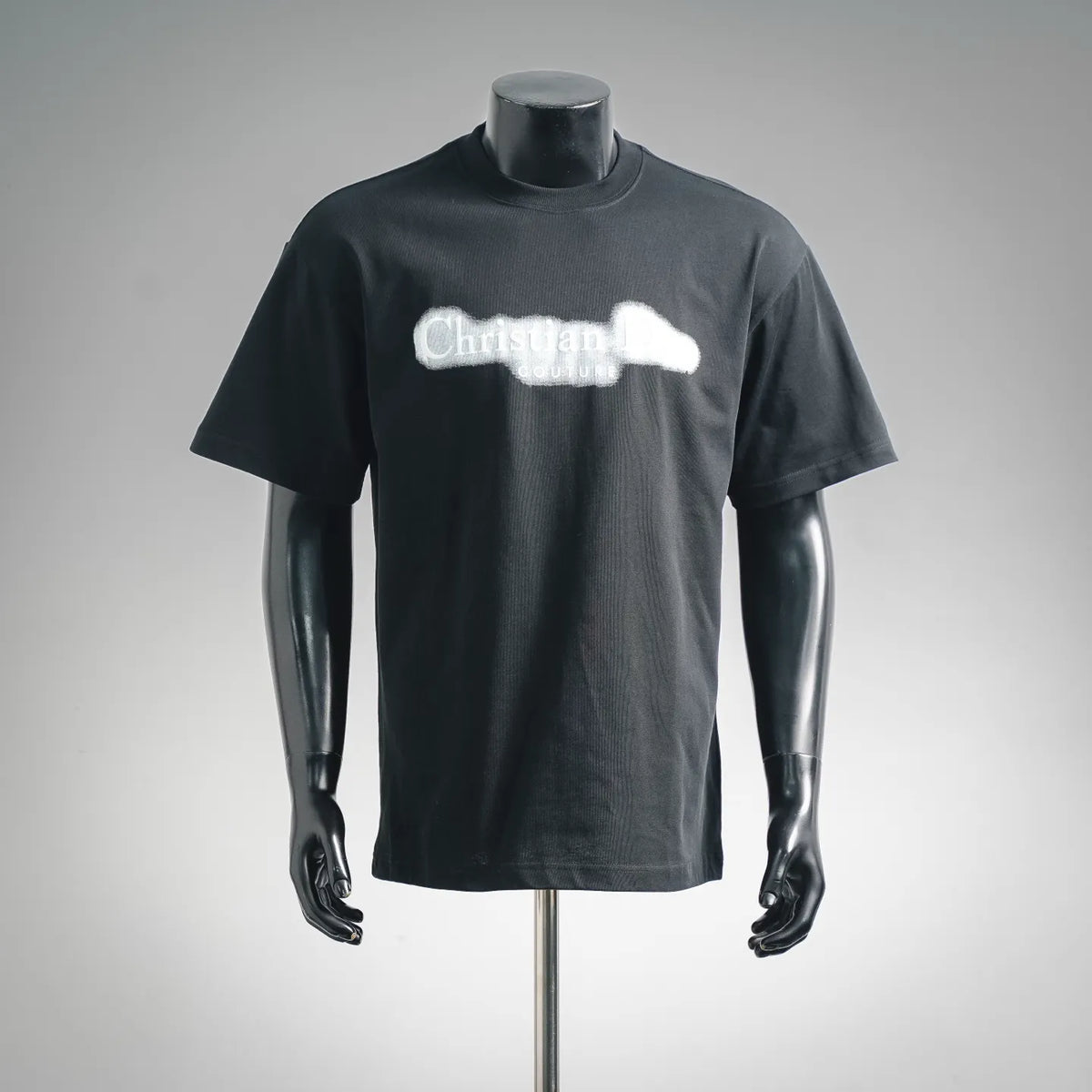 Black Dior T-shirt with Christian Dior Couture logo print, crew neck, short sleeves