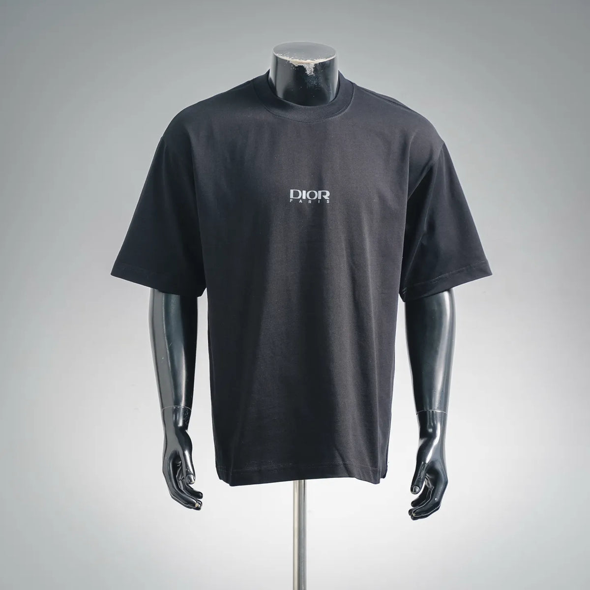 Black Dior short-sleeve T-shirt with small front logo