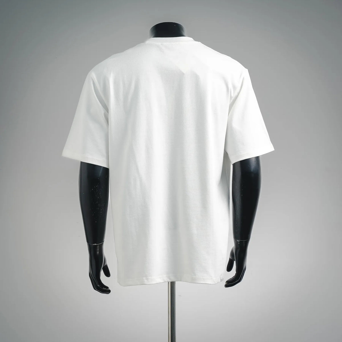 Dior white short-sleeve T-shirt, back view on a mannequin