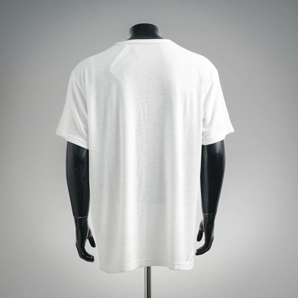 White Christian Dior back view crewneck short-sleeve T-shirt, smooth drape