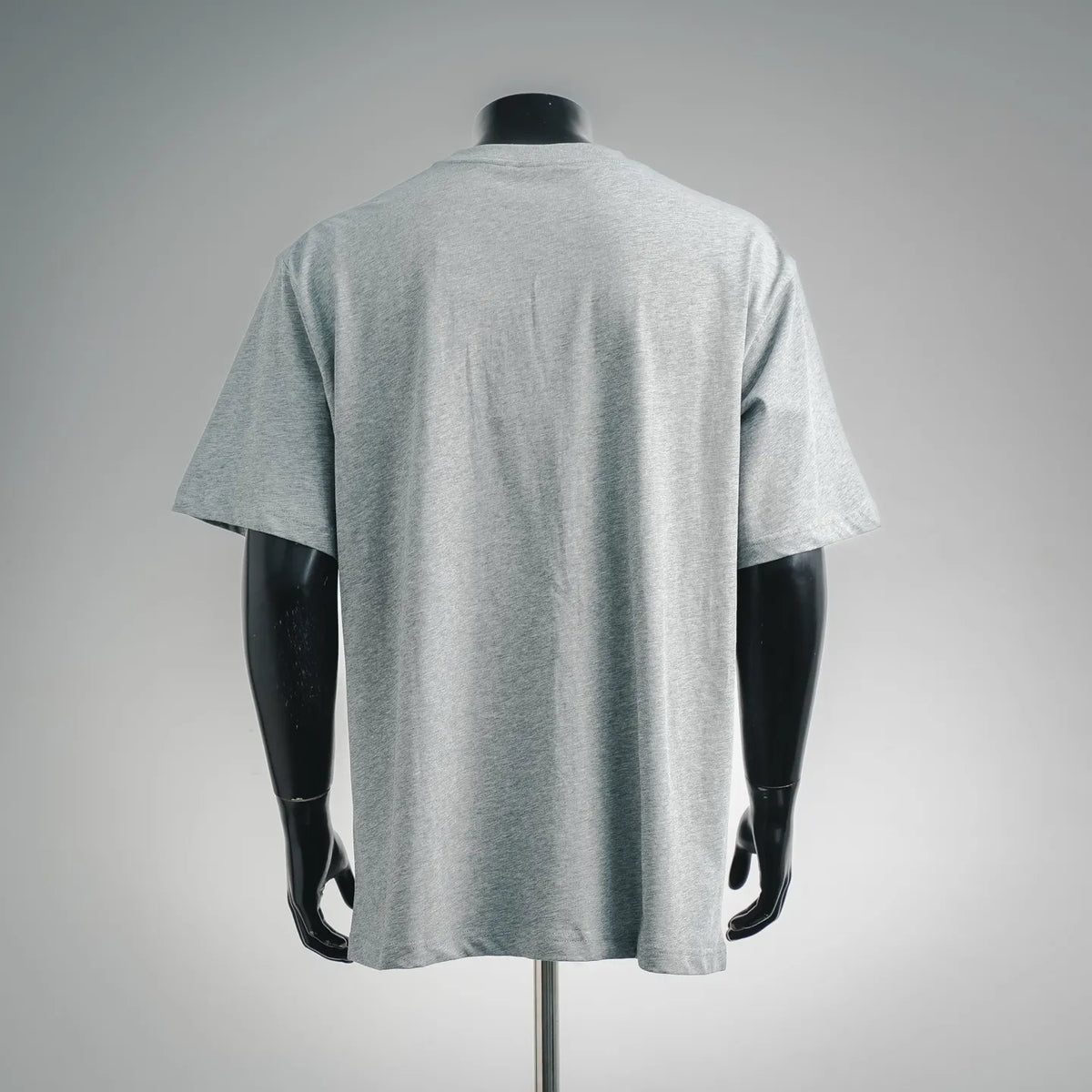Heather gray crew-neck T-shirt, plain back view