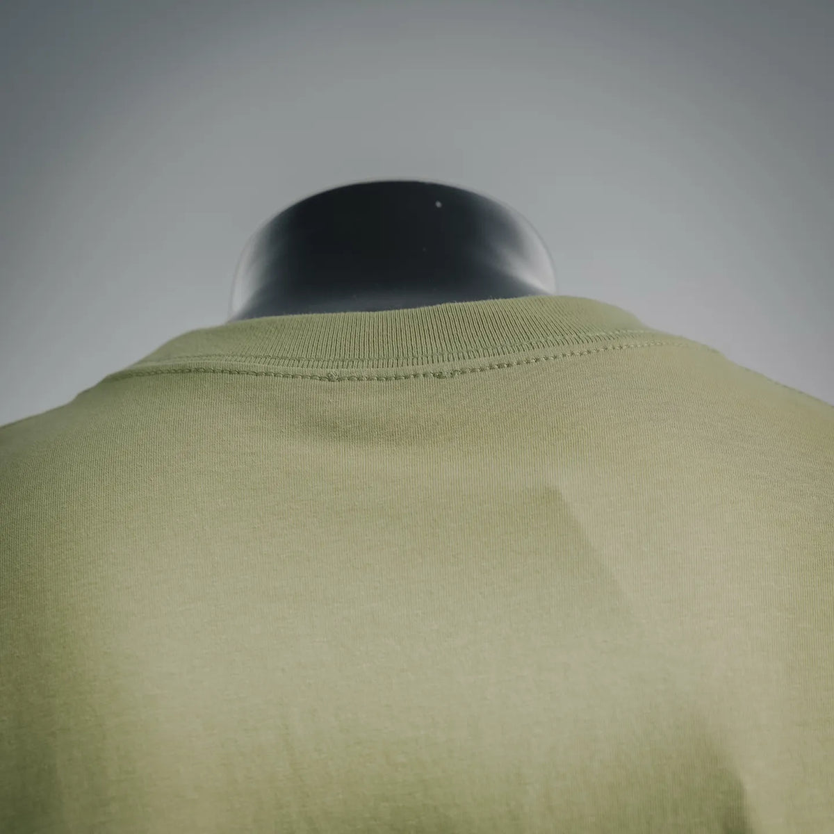 Lime green T-shirt back with ribbed crew neck collar