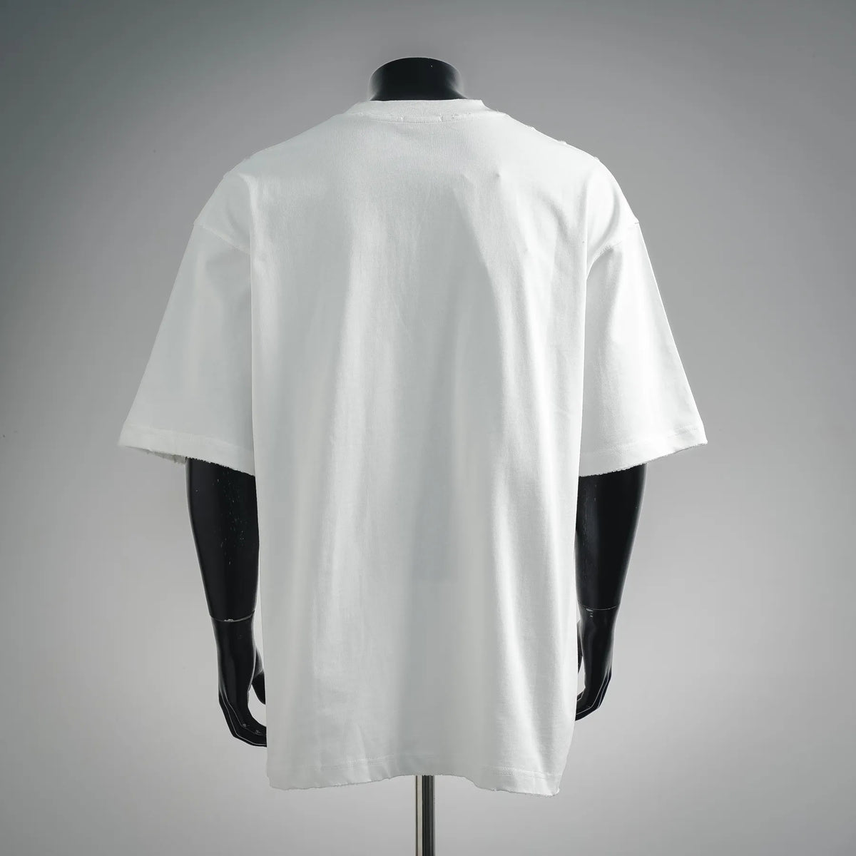 Dior white short-sleeve t-shirt back view, crew neck, plain design