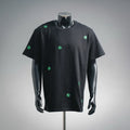Black Dior short-sleeve T-shirt with green clover embroidery