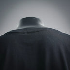 Black T-shirt collar and upper back panel
