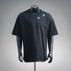 Dior short-sleeve T-shirt with small chest logo, dark fabric