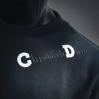 Christian Dior chest logo on dark short-sleeve T-shirt
