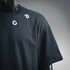 Christian Dior logo printed on dark short-sleeve T-shirt