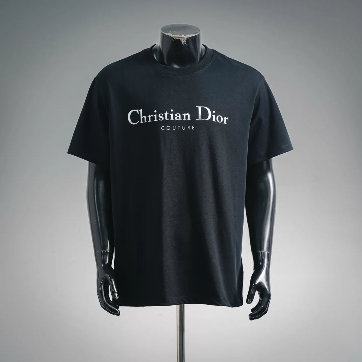 Dior short-sleeve T-shirt, black, front “Christian Dior Couture” logo print