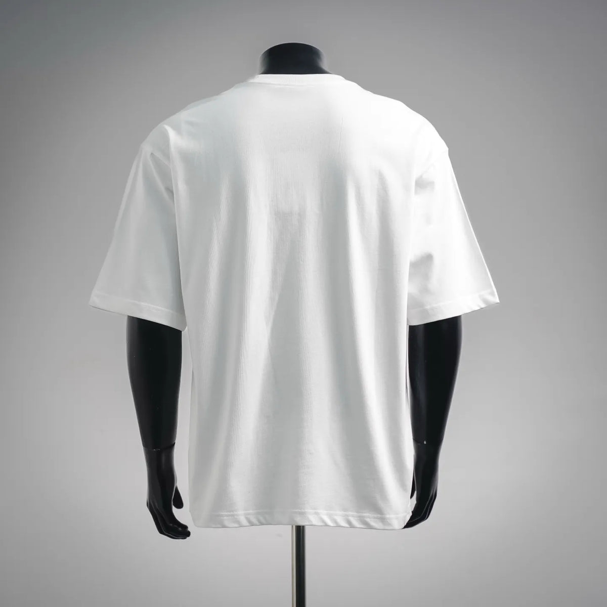White short-sleeve crewneck T-shirt, back view