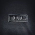 Dior logo patch on chest of dark crewneck short-sleeve T-shirt