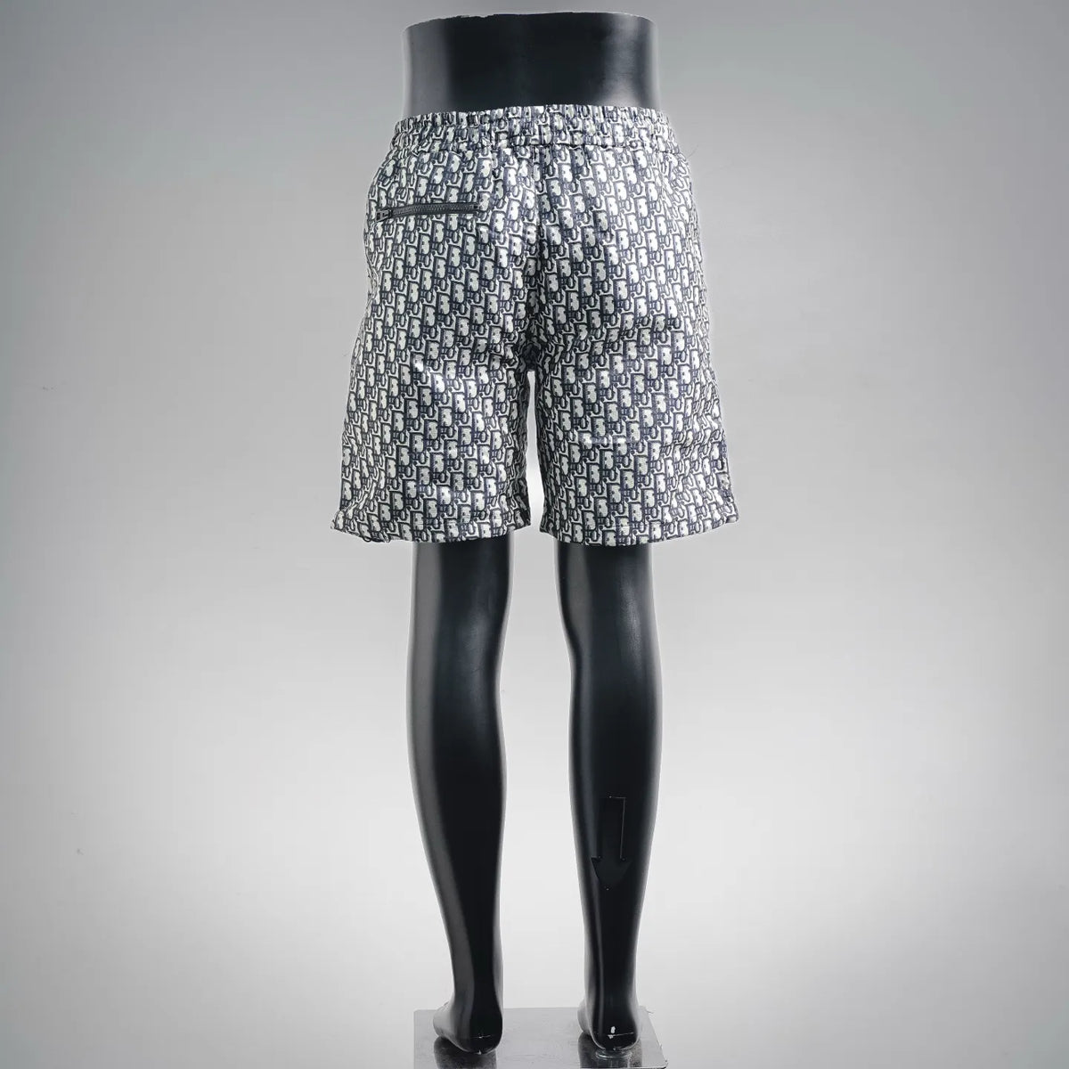 Dior logo shorts in blue and white with elastic waistband and relaxed fit