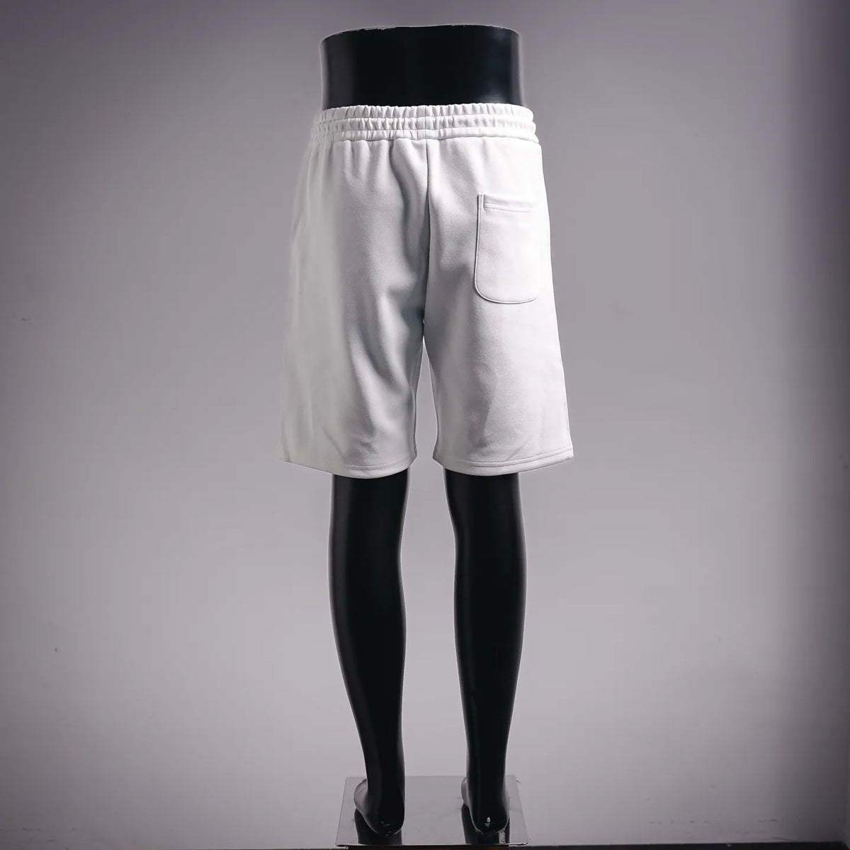White Fendi shorts with side patch pocket and elastic waistband