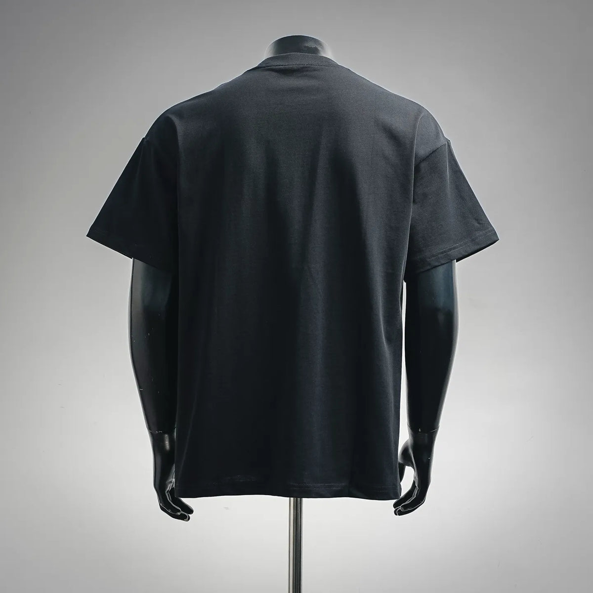 Black Fendi short-sleeve T-shirt, plain back view on mannequin