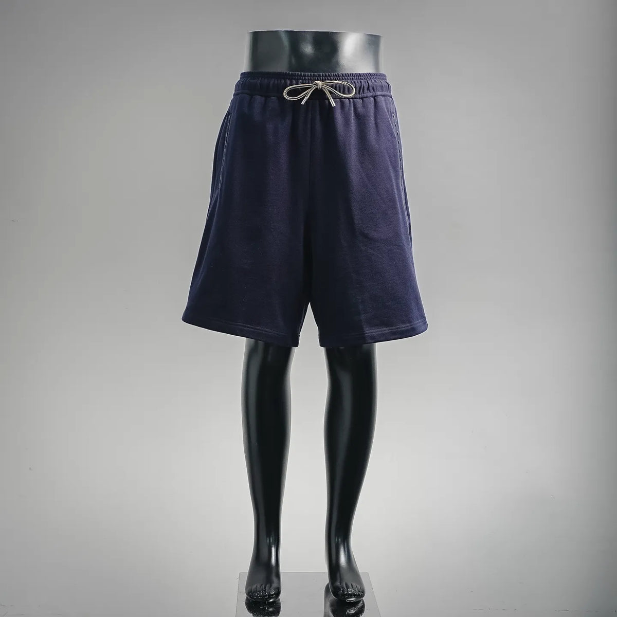 Fendi navy drawstring shorts with elastic waistband