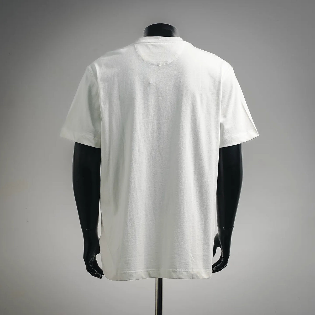 Fendi white short-sleeve T-shirt back view, plain design with round crew neck