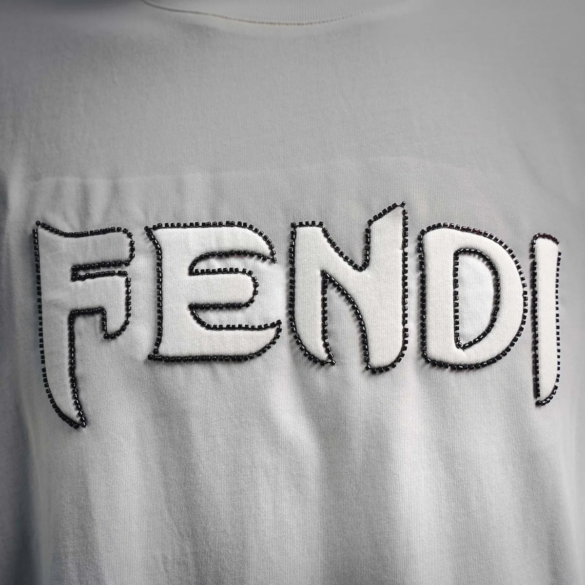 Fendi short-sleeve T-shirt front logo print detail, white