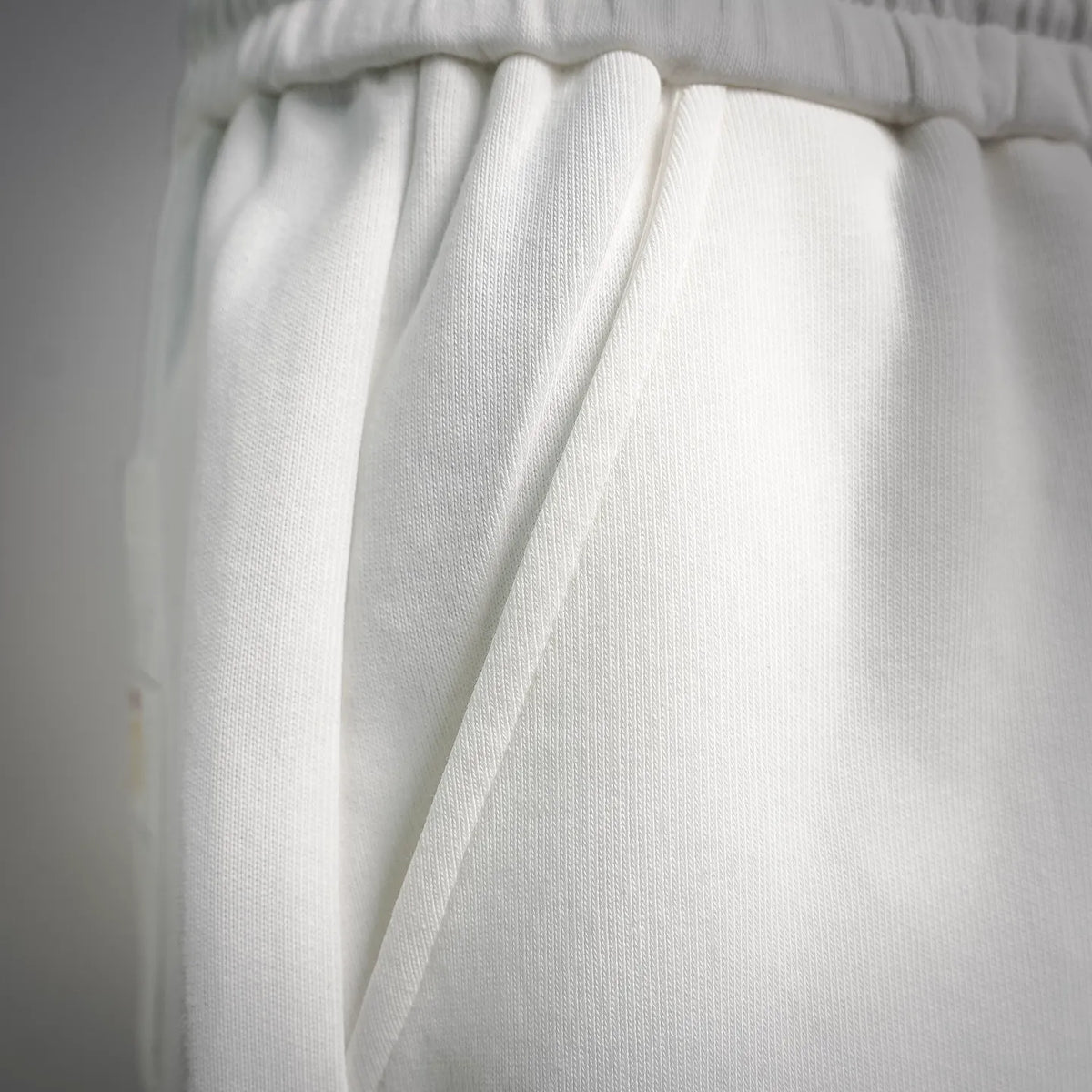 White Fendi drawstring shorts fabric pleat and diagonal seam detail