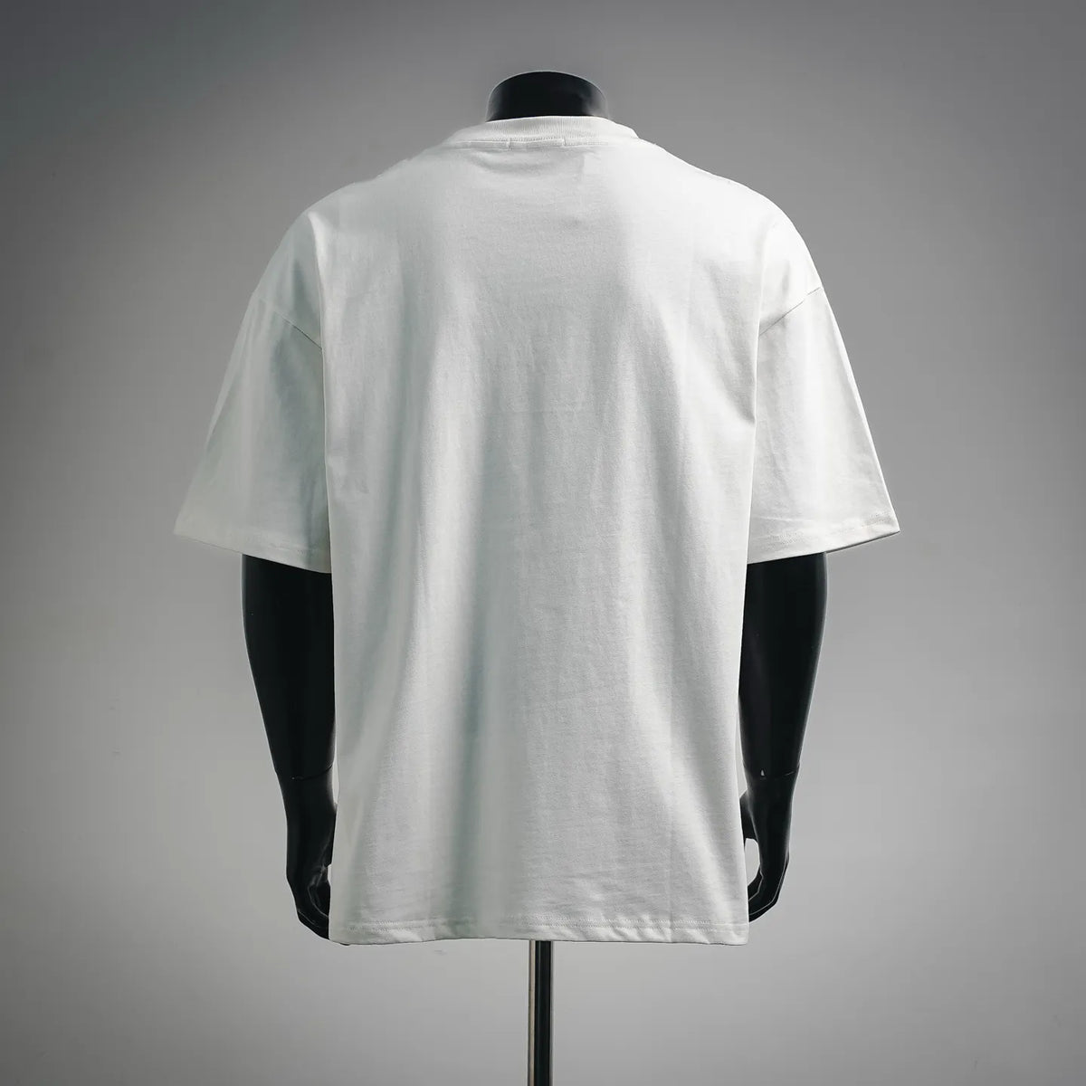 White Fendi short-sleeve T-shirt, plain back view on a mannequin