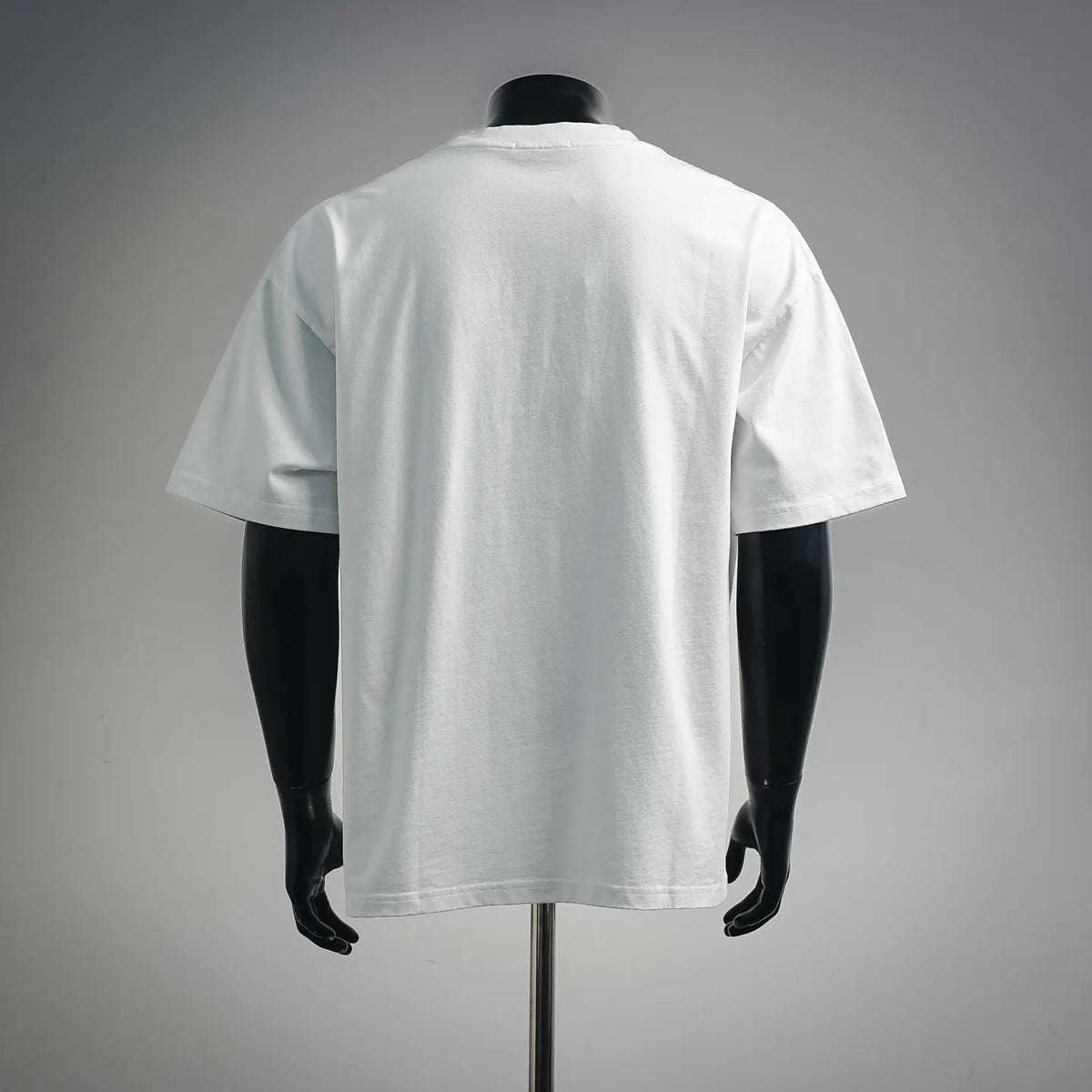 White short-sleeve T-shirt, plain back view