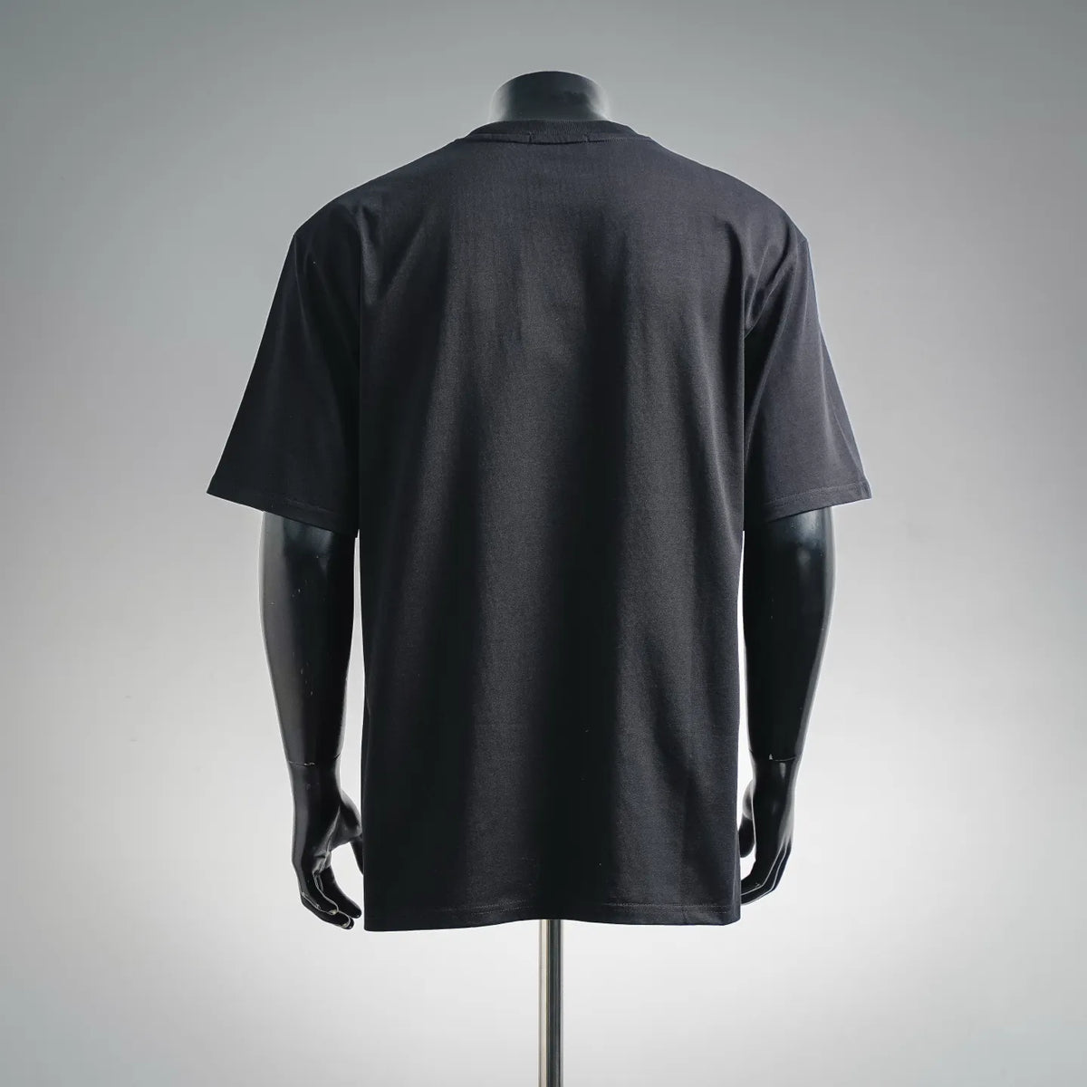 Black Fendi short-sleeve T-shirt, back view, crew neck