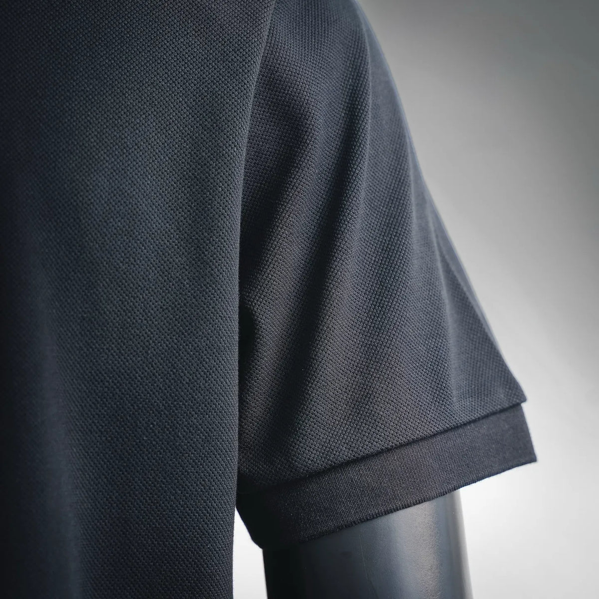 Fendi dark polo shirt short sleeve with ribbed cuff.