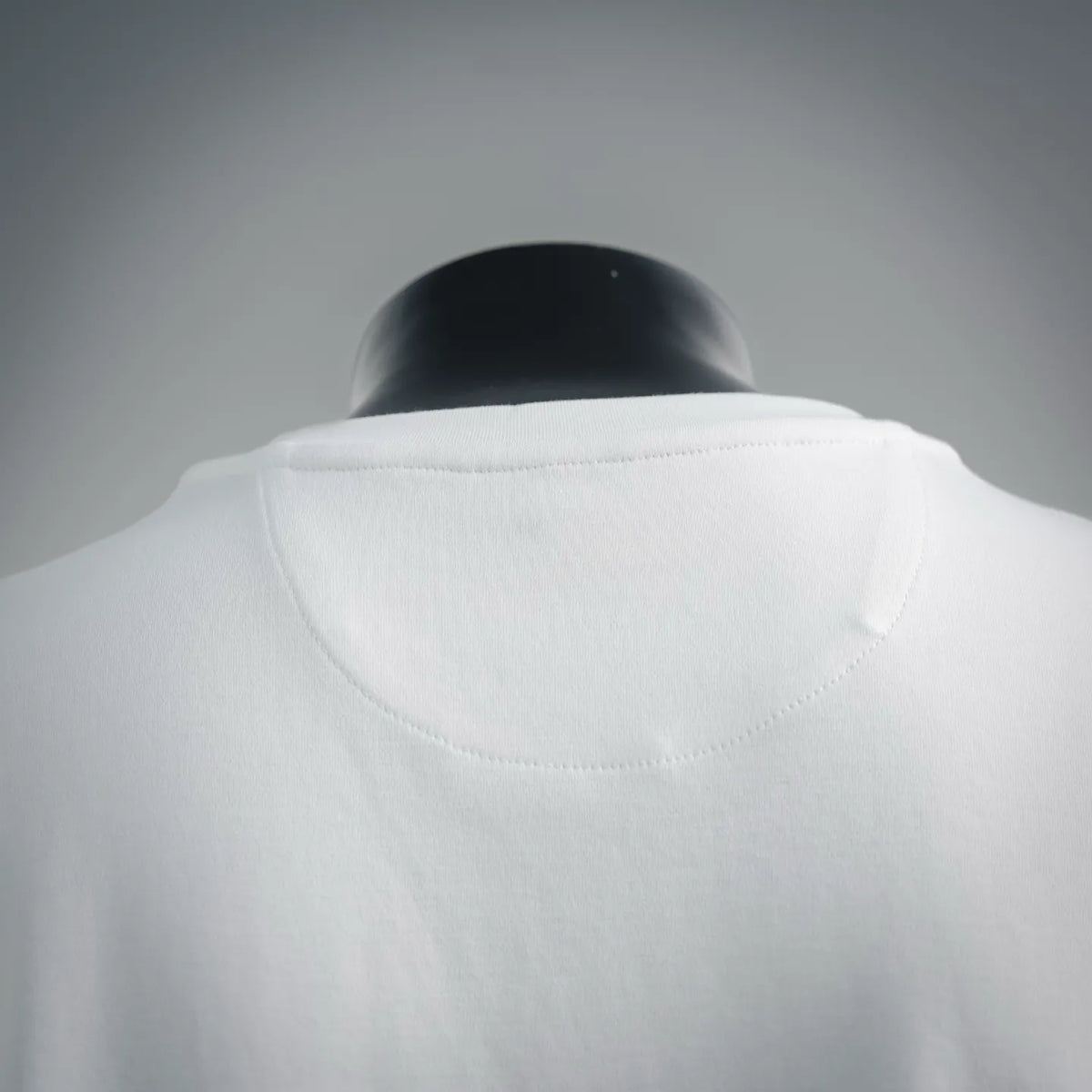 White Fendi T-shirt with back neckline seam and curved shoulder yoke