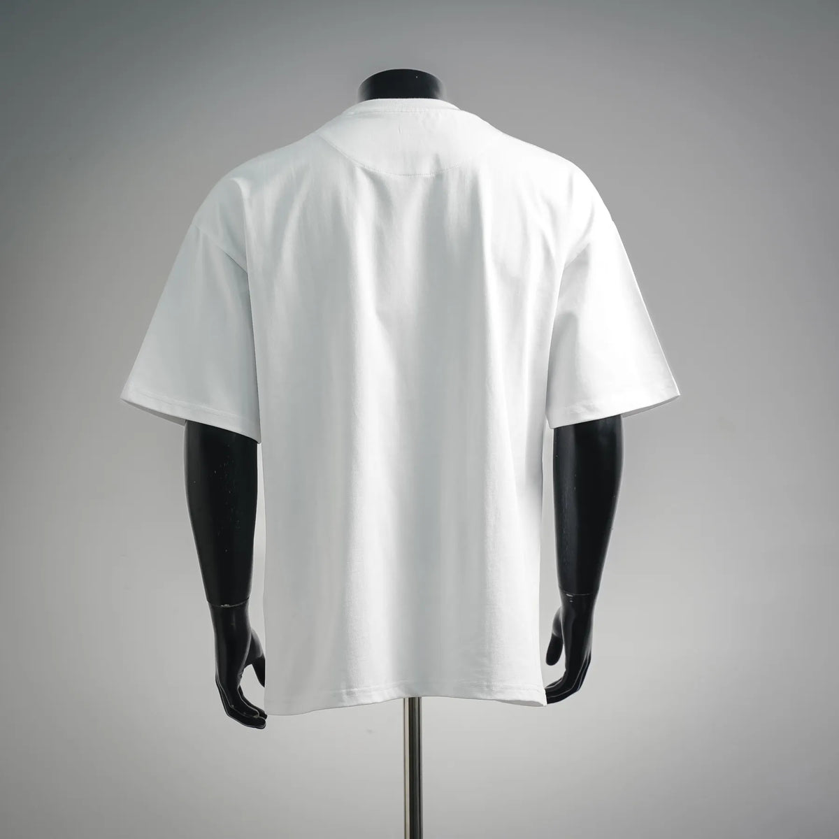 White short-sleeve T-shirt, plain back view