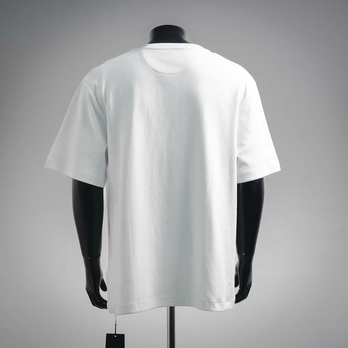 White crewneck T-shirt, back view
