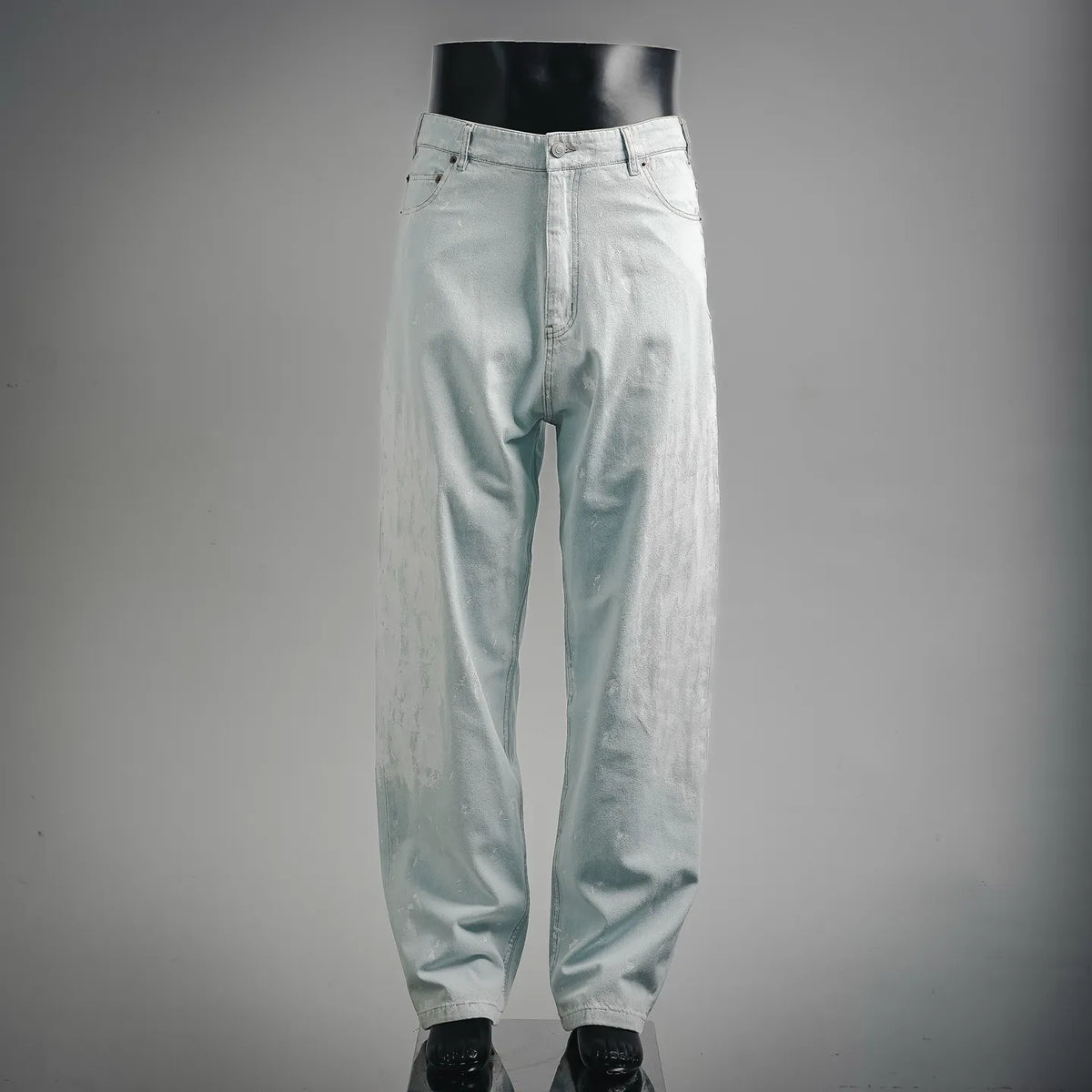 Maison Margiela light blue denim pants with straight leg and button fly