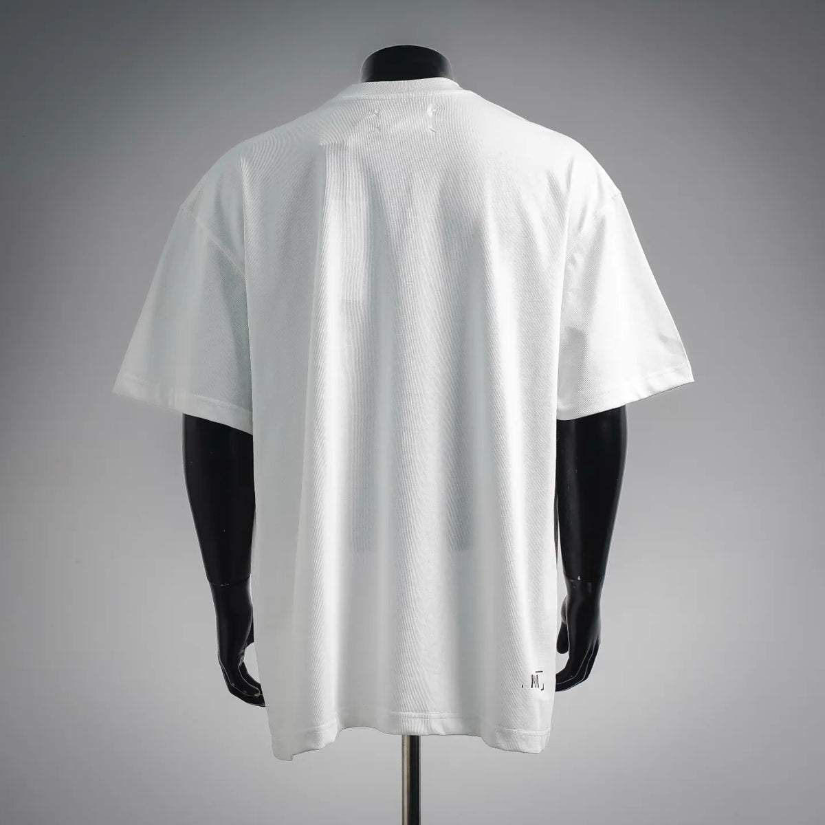 Maison Margiela white short-sleeve T-shirt, back view with plain fabric and crew neckline