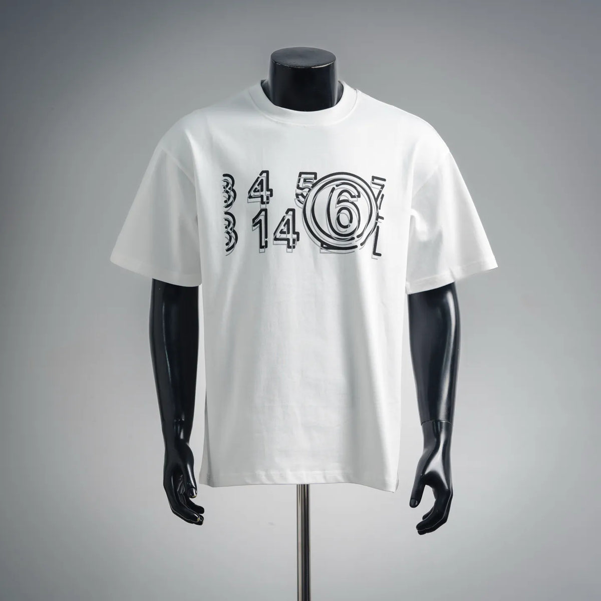 White Maison Margiela short-sleeve T-shirt with bold number graphic front print