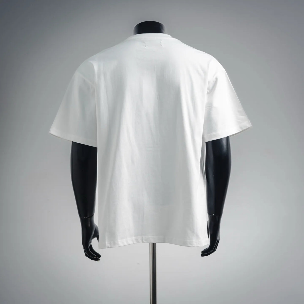 White Maison Margiela short-sleeve T-shirt back view, plain with crew neckline