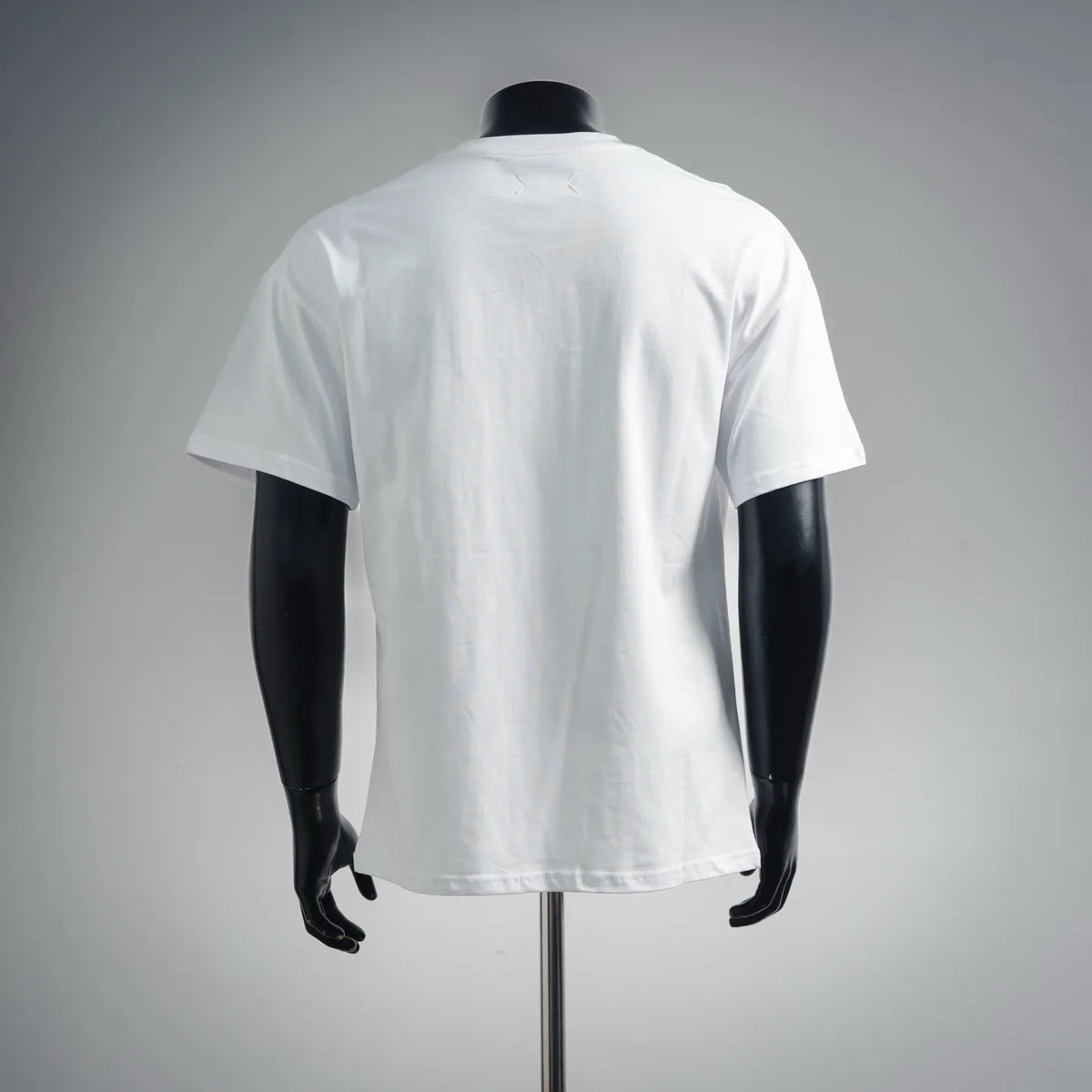 Maison Margiela white short-sleeve T-shirt back view, plain crew neck