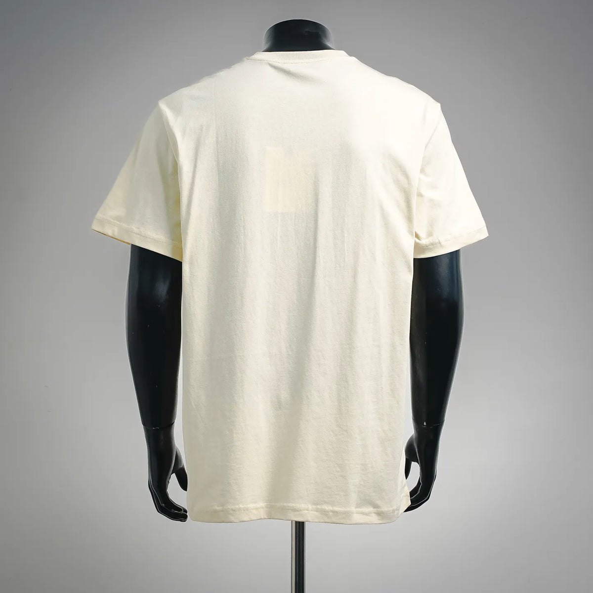 Cream Moncler crew-neck T-shirt, back view, short sleeves