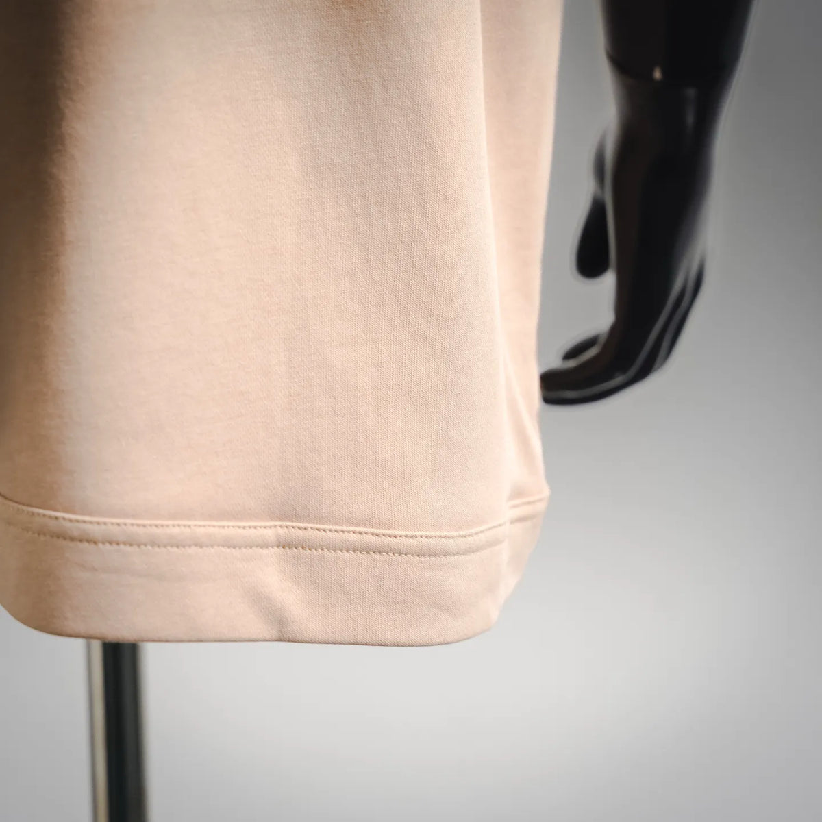 Moncler beige T-shirt hem and ribbed bottom edge