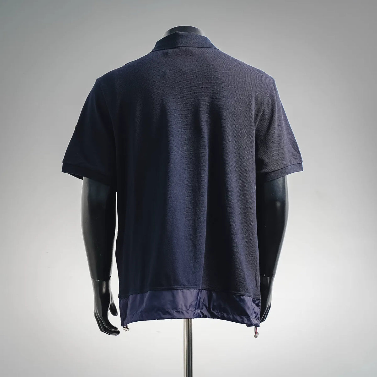 Moncler navy short-sleeve polo shirt, back view