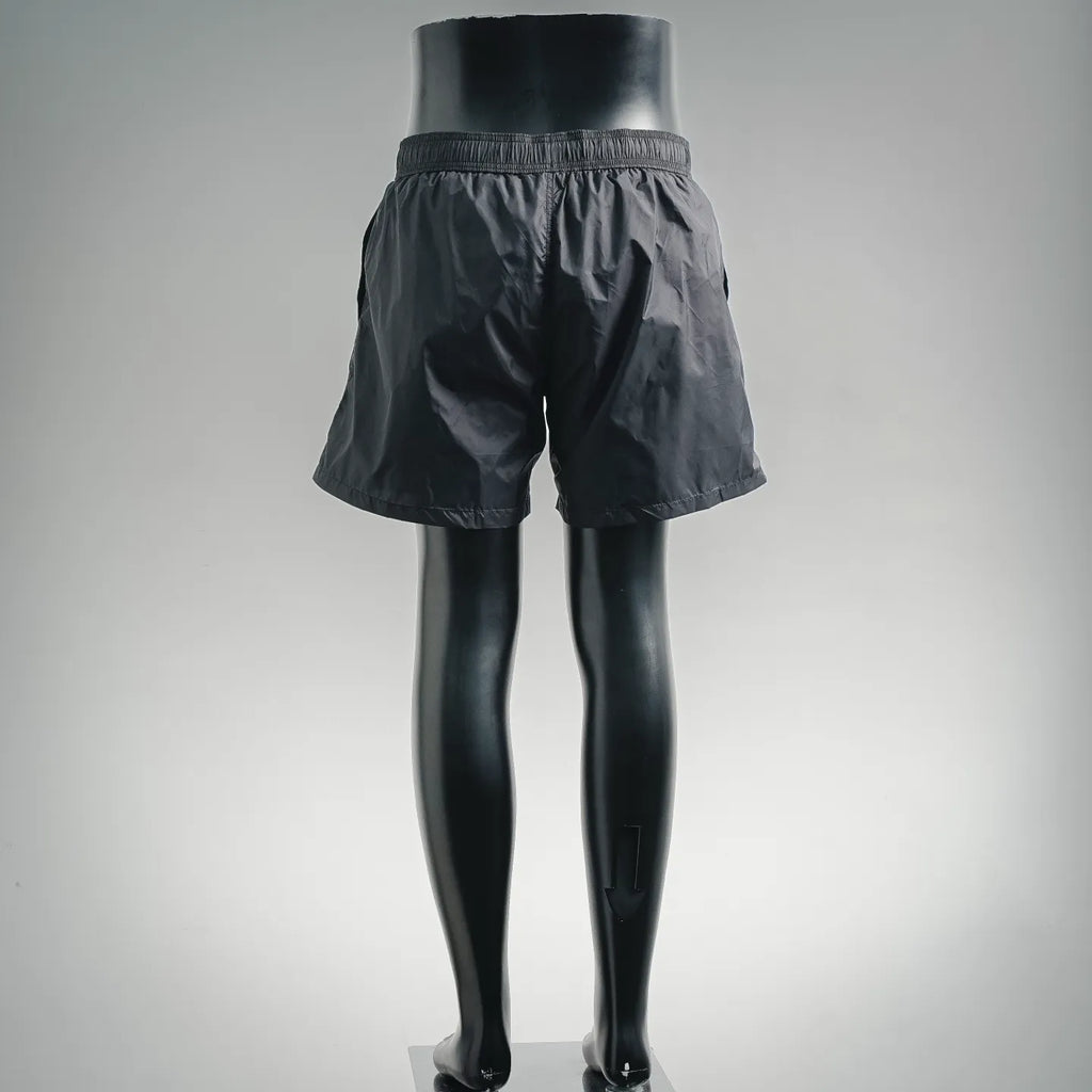 Moncler black swim shorts, back view, elastic waistband