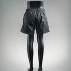 Moncler black swim shorts, back view, elastic waistband