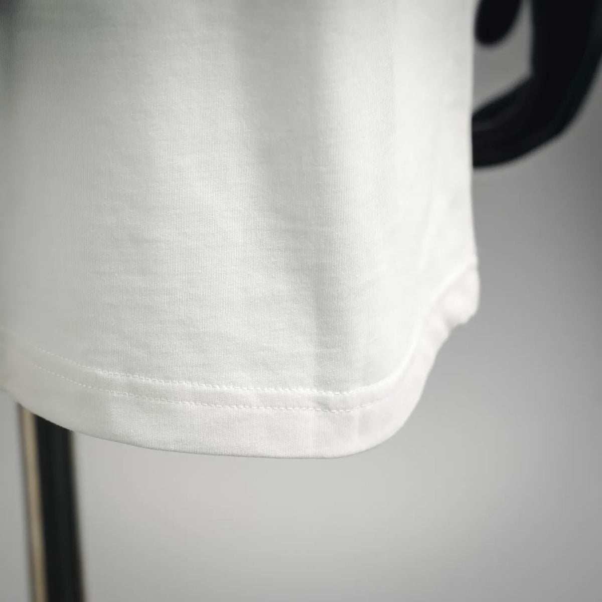 White Moncler T-shirt hem with stitched cuff detail