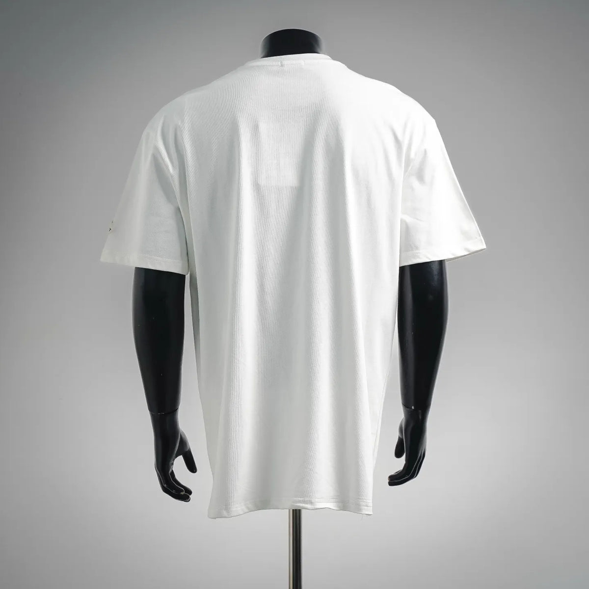 White Moncler short-sleeve T-shirt, back view with plain design