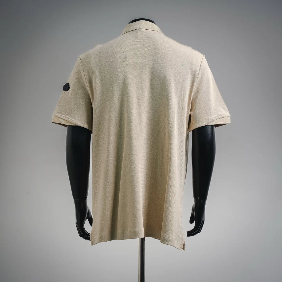 Moncler beige short-sleeve polo shirt with upper-back logo detail