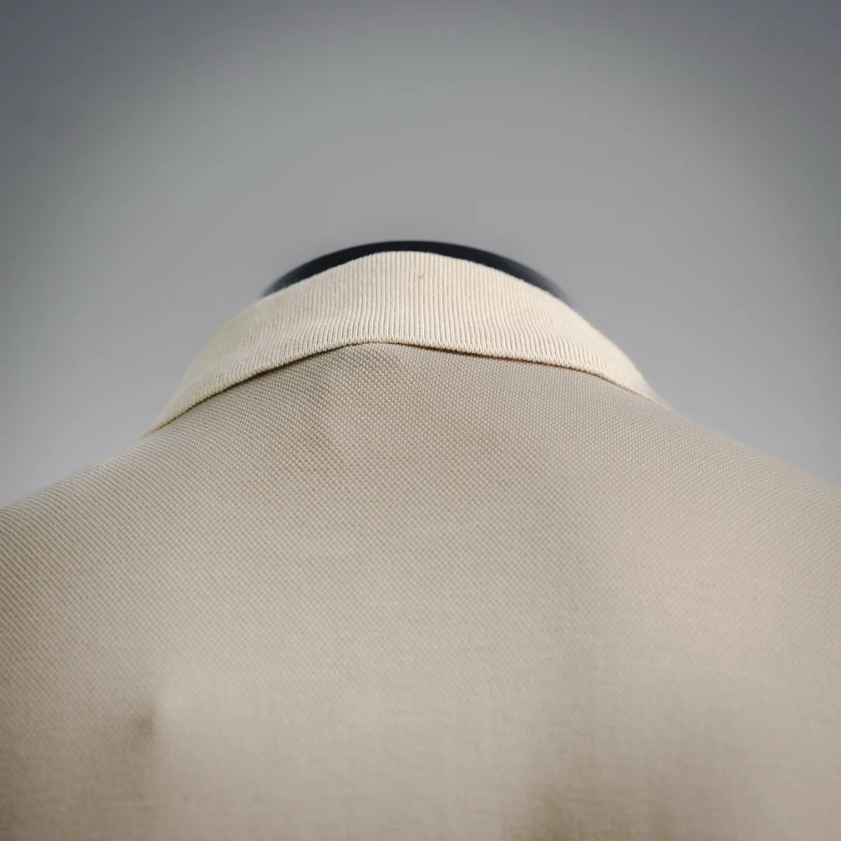 Moncler beige polo collar with ribbed trim