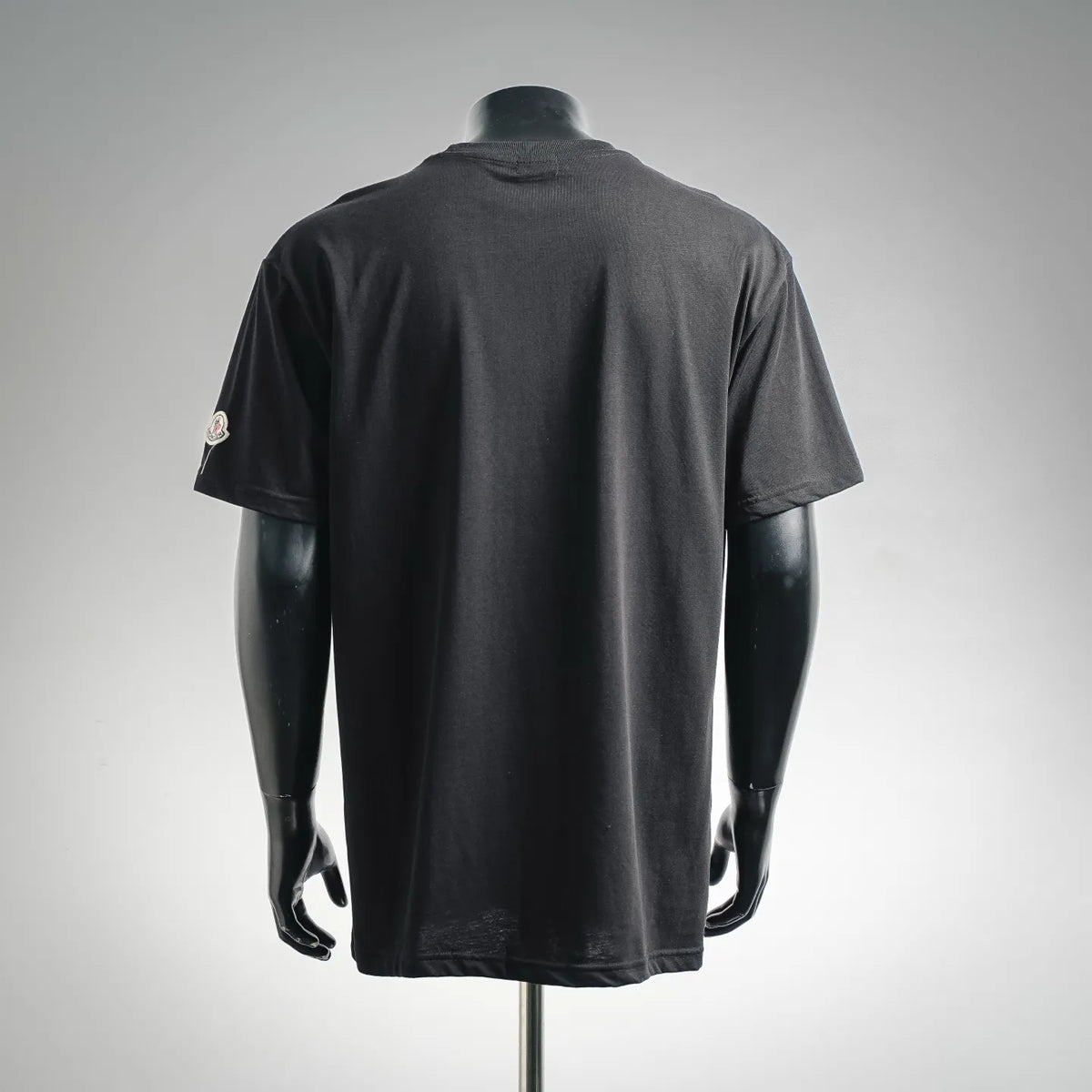 Moncler black crewneck T-shirt, short sleeves, plain back