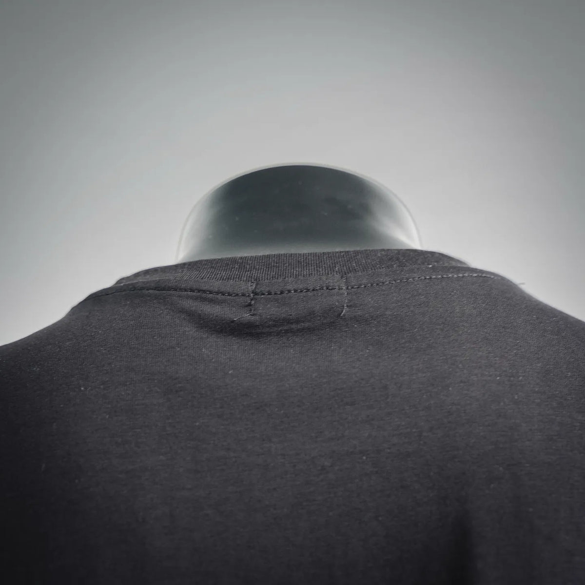 Moncler black crewneck T-shirt back collar with seam stitching